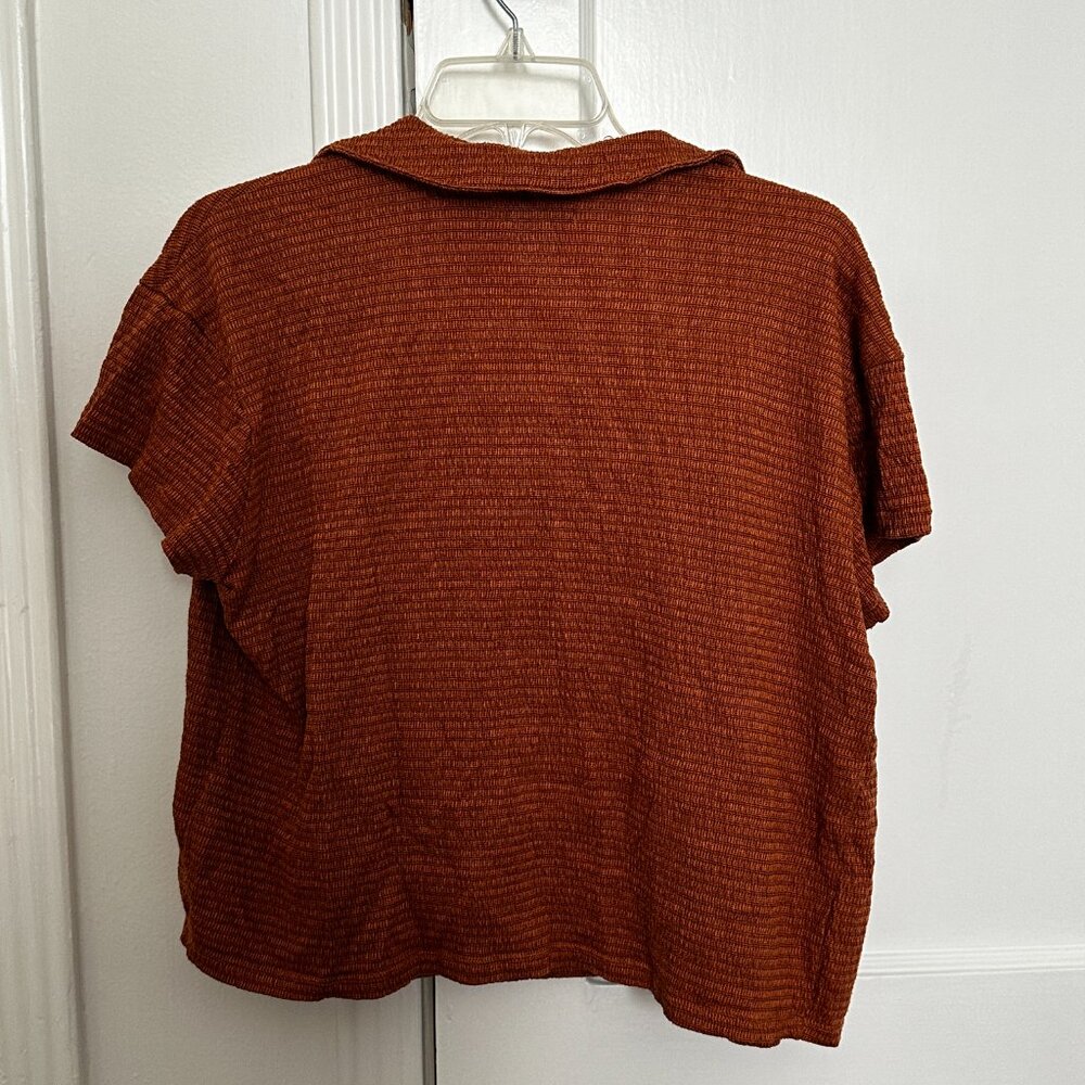Madewell Rust Textured Button-Up & Tank Set – Size Small - Picture 2 of 4